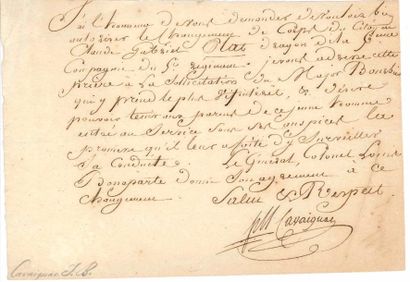 null DIVERS. 8 lettres ou pièces signées, la plupart L.S. ou P.S., 1818-1979.
 Jean-Baptiste...