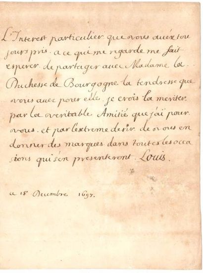 null LOUIS DE FRANCE (1661-1711) le Grand Dauphin, fils de Louis XIV. L.A.S., 18...
