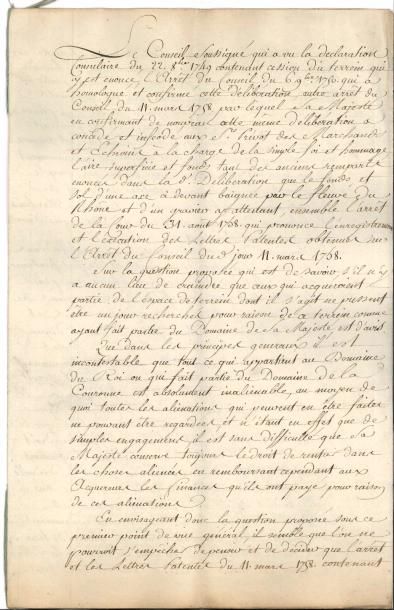 null LYON. Manuscrit, Lyon 2 avril 1761 ; 5 pages et demie in-fol.
 Expédition d’un...