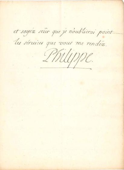 null PHILIPPE V (1683-1746) petit-fils de Louis XIV, Roi d’Espagne. L.S., Marseille...