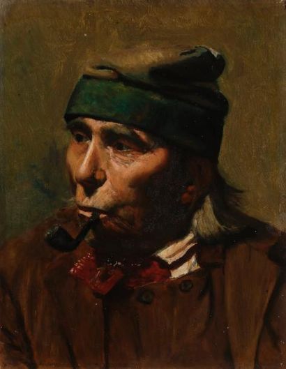 null École du XIXe siècle
Portrait d’un vieillard avec une pipe
Panneau
35 x 27 ...