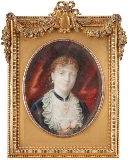 null École française de la seconde moitié du XIXe siècle
Portrait de femme blonde...