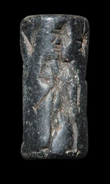 null Première dynastie de Babylone (1800-1595 av. J.-C.)
Cylindre de stéatite noire....