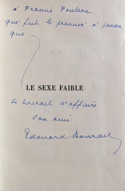 null édouard BOURDET. Le Sexe faible. Pièce en trois actes (Librairie Stock, 1931) ;...