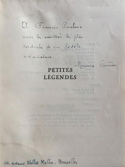 null Maurice CARÊME. Petites Légendes (Éditions du Sablier, Collection de la Bouteille...