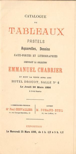 null [Emmanuel CHABRIER]. 12 L.A.S. adressées à Emmanuel Chabrier ou à sa femme.
Lettres...