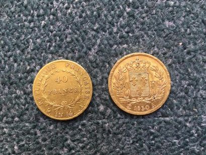 null 2 pièces de 40 Francs en or
1 Napoléon An 14 A et 1 Charles X 1830 A

Frais...