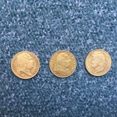 null Lot de 3 pièces de 20 Francs en or, France
Type Louis Philippe, Domard - 1840*
Type...
