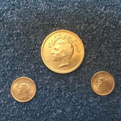 null Lot de 3 pièces en or, Iran
2 pièces de 1 Pahlavi et 1 pièce de 5 Pahlavi

Frais...