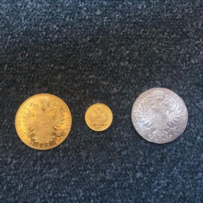 null Lot de pièces en or et argent, Empire Austro-Hongrois
1 pièce de 4 Ducats en...
