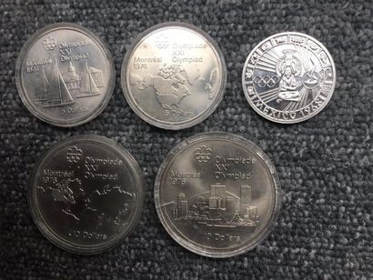 null 5 pièces en argent, commémoratives - jeux olympiques dans leur étuis:
2 pièces...