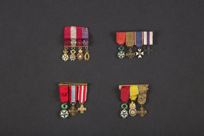null FRANCE
Barrette de gala de 4 miniatures de l’Ordre de la Légion d’honneur (France),...