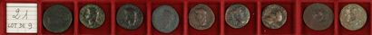 null LOT de 9 monnaies en bronze (1 sesterce, 2 dupondii, 6 as) d’AUGUSTE à CLAUDE.
B...