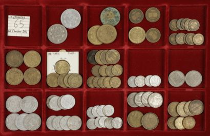 null LOT d’environ 290 monnaies variées : TROISIEME REPUBLIQUE (dont 72 de 25 centimes,...