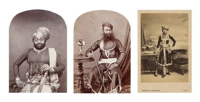 Inde, c. 1870-1880 Maharadjas. Portraits. Dignitaires. Femmes. Enfants. Occidentaux....