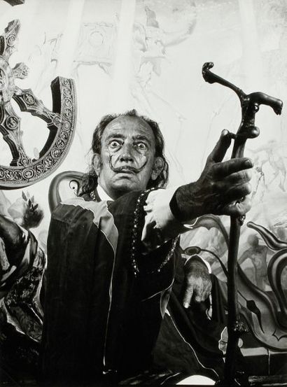 Marc Lacroix (1927-2007) Salvador Dali au musée de Figueres, c. 1970. Epreuve argentique...