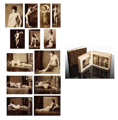 null Album de nus, c. 1890. Album oblong, contenant 121 épreuves sur papier albuminé....