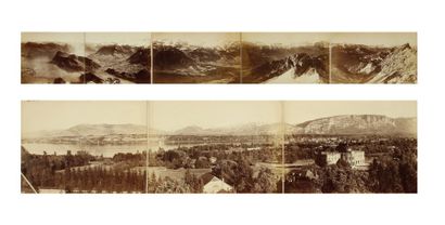Charnaux Frères (act. c. 1860-1940) Panoramas, c. 1880. Le lac et les Voirons, vue...