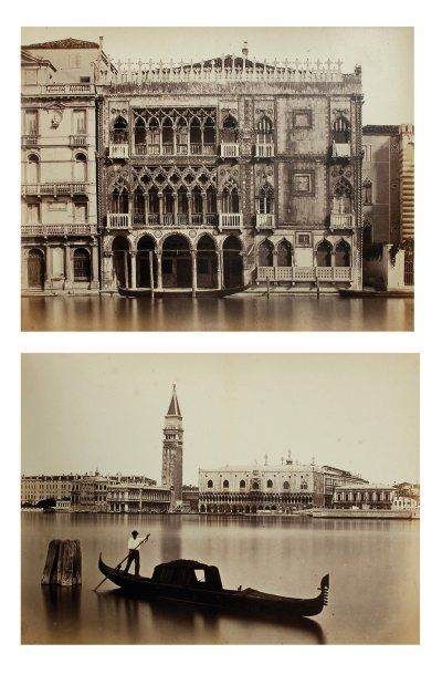 Carlo Ponti (1820-1893) Souvenir photographique de Venise. c. 1865. Gondoles. Place...
