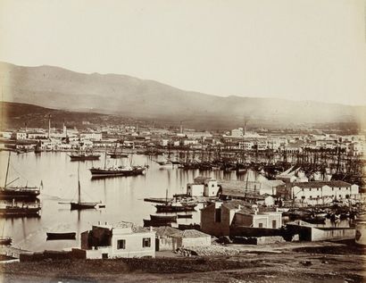 Grèce, c. 1870-1880 Le Pirée. Pnyx. Acropole d'Athènes. Prison de Socrate. Théâtre...