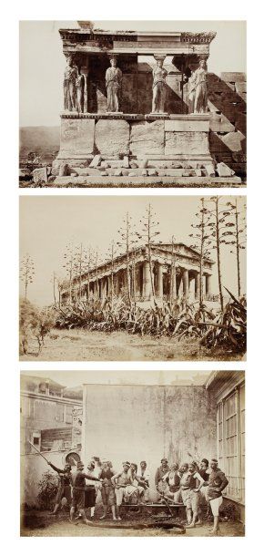 Pascal Sébah (1823-1886) Constantinople et Grèce. Le Port du Pirée. Acropole d'Athènes....