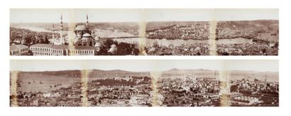 Guillaume Gustave Berggren (1835-1920) Panorama de Constantinople. c. 1870. Huit...