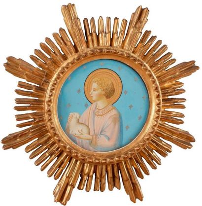 null École italienne du XIXe siècle
Sainte Agnès d’après Fra Angelico
Miniature sur...