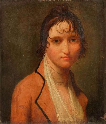 null École FRANCAISE vers 1800, 
entourage de Pierre-Paul PRUD’HON
Portrait de dame...