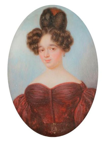 null Attribué à Ferdinand MACHERA (Dôle, 1776 - Lyon, 1843).
Jeune fille en robe...