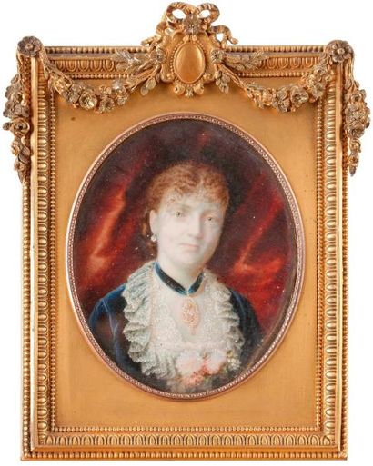 null École française de la seconde moitié du XIXe siècle
Portrait de femme blonde...