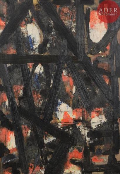 null Jacques DUTHOO (1910-1960)
Composition, 1952
Huile sur toile.
Signée et datée...