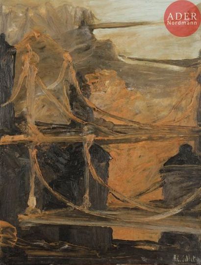 null Roger Edgar GILLET (1924-2004)
Composition
Huile sur toile.
Signée en bas à...
