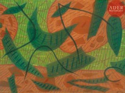 null Henri GOETZ [franco-américain] (1909-1989)
Composition,
Pastel.
Signé en bas...