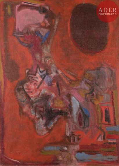 null Marcelle LOUBCHANSKY [franco-russe] (1917-1988)
L’Homme des nuages, 1953
Huile...