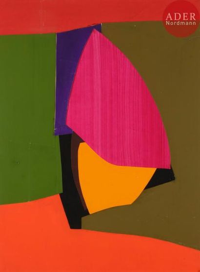 null Paul Shusaku FOUJINO (1925-1982)
Composition, vers 1975
Gouache et collage sur...