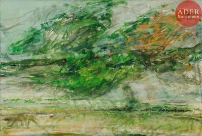 null Georges ROMATHIER (né en 1927)
Le Mur et l’arbre de Judée
Huile sur toile.
Signée...