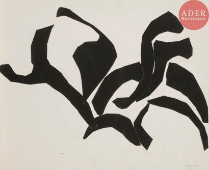 null Paul Shusaku FOUJINO (1925-1982)
Composition, vers 1975
Collage.
Signé en bas...