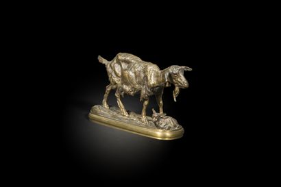 null D’après Emmanuel Fremiet (1824-1910)
Chèvre et son chevreau
Bronze à patine...