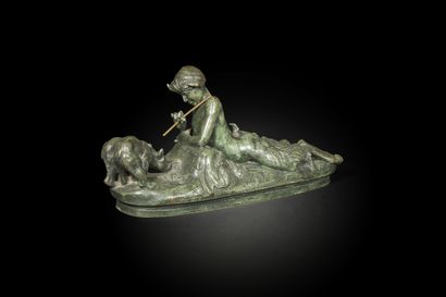 null D’après Emmanuel Fremiet (1824-1910)
Pan jouant avec deux oursons
Bronze à patine...