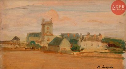  Albert LYNCH (1851-1912)
Vue de village
Huile sur carton.
Signée en bas à droite.
10... Gazette Drouot