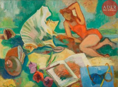 null Yves ALIX (1890-1969)
Baigneuse couchée, 1944
Huile sur toile.
Signée en bas...