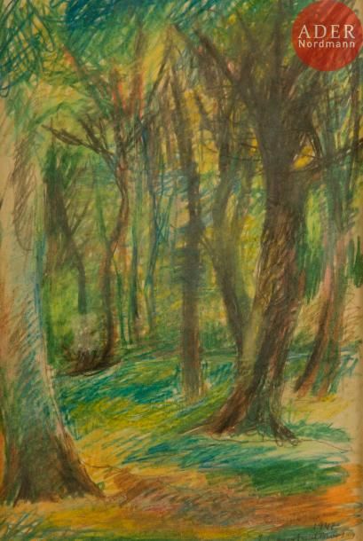 null Joseph CONSTANT (1892-1969)
Paysage à Compiègne, 1947
Crayon gras.
Signé, daté...