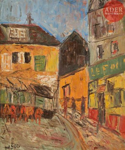 null Roland DUBUC (1924-1998)
Petite Place à Montmartre
Huile sur isorel.
Signée...