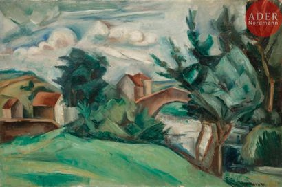 null André FAVORY (1888-1937)
Paysage
Huile sur toile.
Signée en bas à droite.
54...