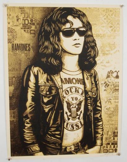 null OBEY (Shepard Fairey) 
Affiche sérigraphiée « Tony Ramones, 2016 » numérotée...