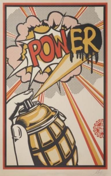 null OBEY (Shepard Fairey) 
Affiche « Power » 2013, signee. 90 x 60 cm
