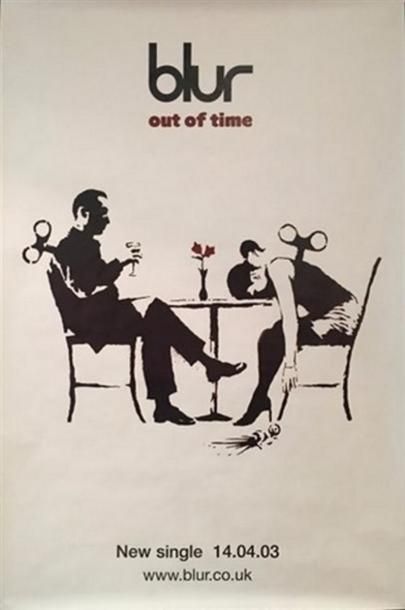 null BANKSY 
Affiche originale 2003 BLUR « Out of time » 152 x 101 cm - 59 x 39 ...