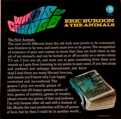 null ERIC BURDON & THE ANIMALS
« Winds of change » MGM CS 8052 STEREO U.K 1967. 31...