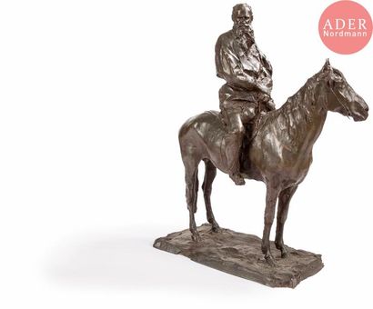 null Paul (Paolo) Pétrovitch TROUBETZKOY (1866-1938)
Tolstoy à cheval
Bronze à patine...