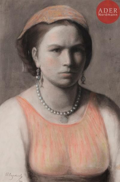 null Ivan Semionovich KULIKOV (1875-1941)
Portrait de femme en buste, 1911
Pastel.
Signé...